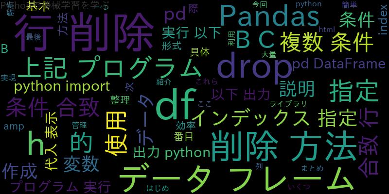 【Python】Pandasでdropを使って簡単に行を削除する方法
