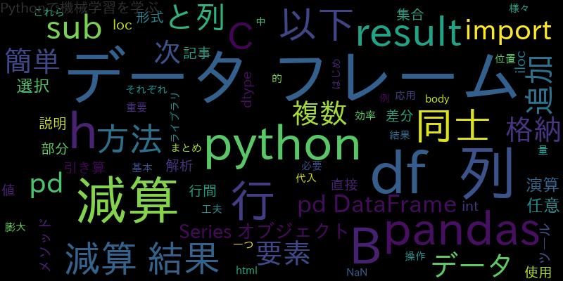 【Python】pandasでデータフレームの減算・引き算を簡単に行う方法