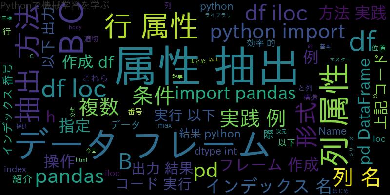 【Python】Pandas：属性を抽出してデータフレームを操作する実践例
