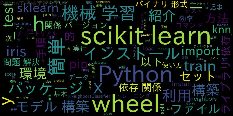 scikit-learnのwheelで環境構築を簡単に！Python機械学習の始め方