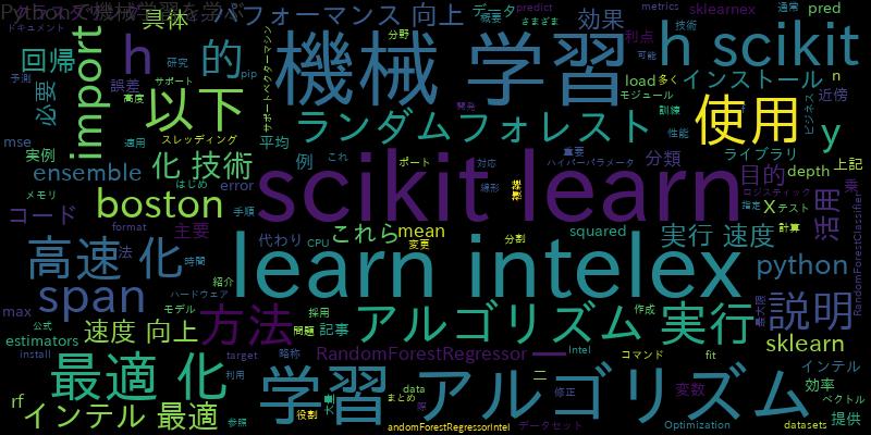 scikit-learn-intelexで高速化！インテルの最適化による機械学習パフォーマンス向上