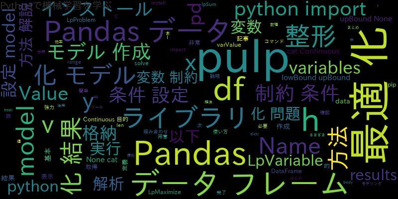 Python最適化ライブラリPuLPとPandasを組み合わせて使う方法