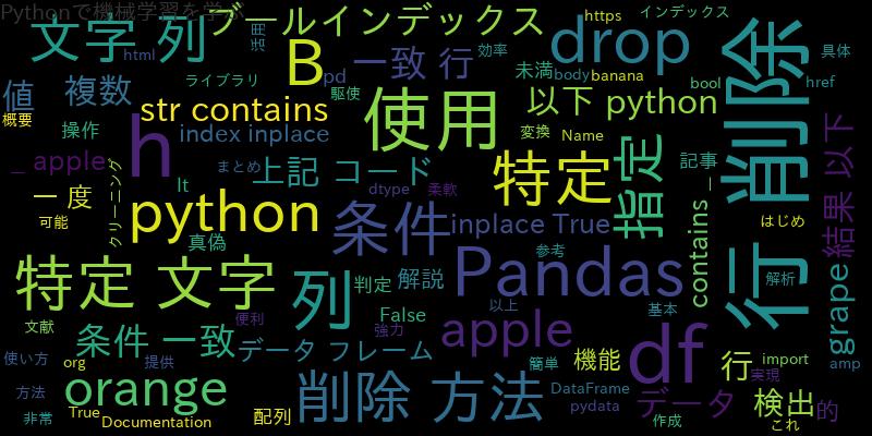 [Python]Pandasで条件指定して特定の文字を含む行を削除する