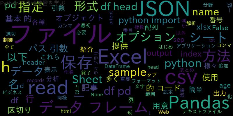 【Python】Pandasでファイルを開く方法：CSV、Excel、JSONデータを効率的に取り扱う