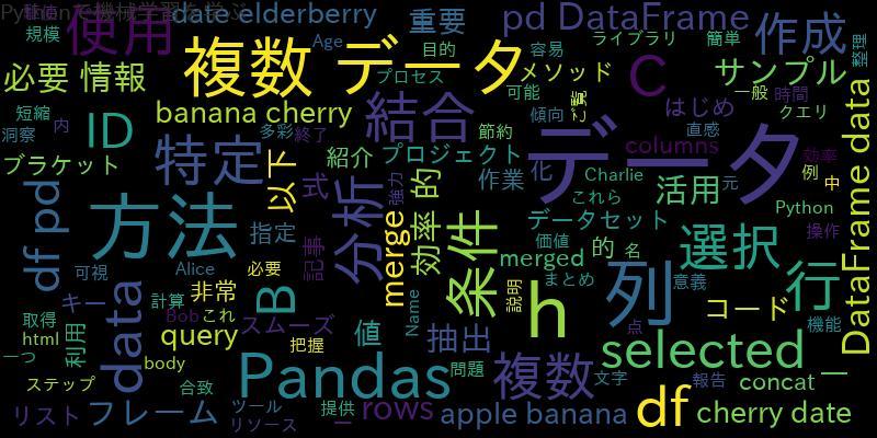 [Python]Pandasで複数のデータを効率的に抜き出したい！