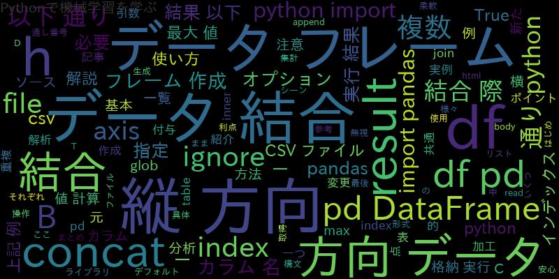 【Python】Pandasで縦方向にデータを結合する方法！concat関数の使い方を解説