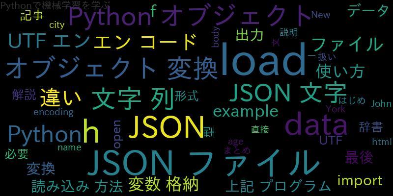 Python JSONファイルを読み込むloadとloadsの違い utf-8の扱い