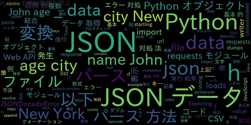 [Python]JSONパース(parse)の基本(example、requests)