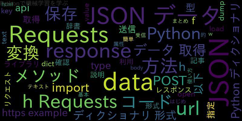[Python]RequestsとJSON(データ取得(get、post、dict)、保存)