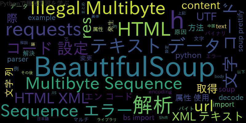 BeautifulSoupとIllegal Multibyte Sequenceエラーの解決法