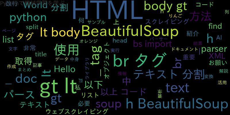 BeautifulSoupを使ってHTMLのbrタグでテキストを分割する方法