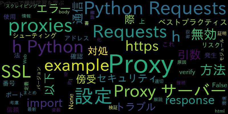 Python RequestsでProxy(SSLエラー Proxy使わない 無効)