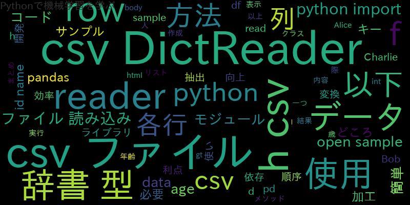 [Python]csv.DictReaderのサンプルコード