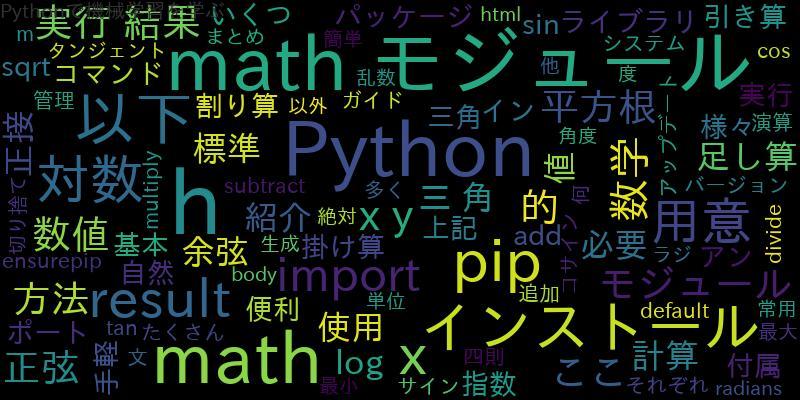 Pythonでmathモジュールを使うためのpipインストールガイド