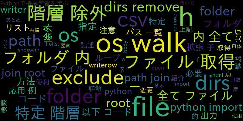 Pythonでos.walkを使って特定の階層を除外する方法を詳解