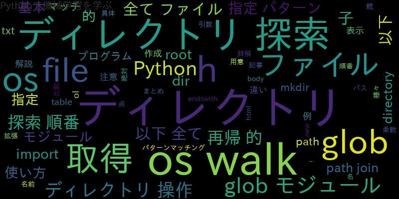 Pythonでディレクトリ操作！globとos.walkの使い方と順番を詳解