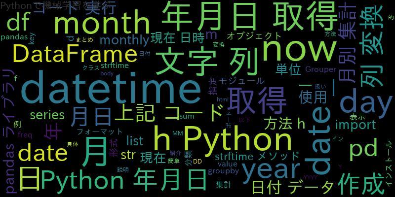 Pythonで年月日の取得から月日の変換、月別集計まで !