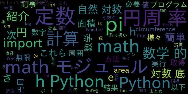 Pythonで数学の定数を扱う 数字と円周率(π)の紹介