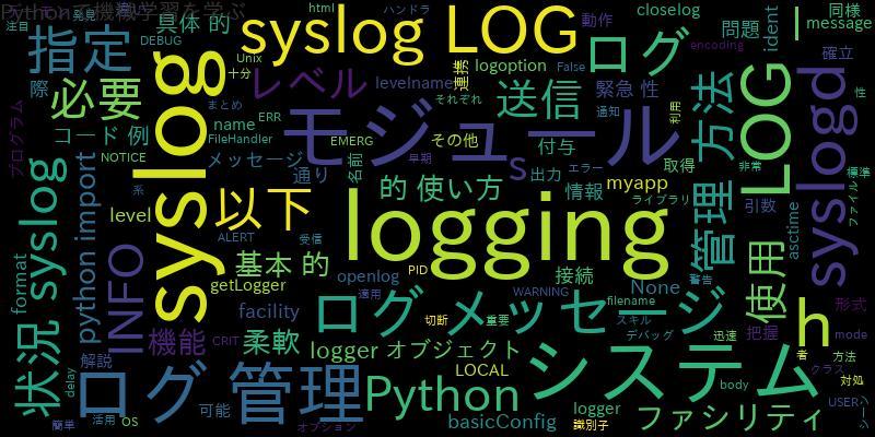 [Python]logging  syslog.syslogを使ったシステムログ管理方法