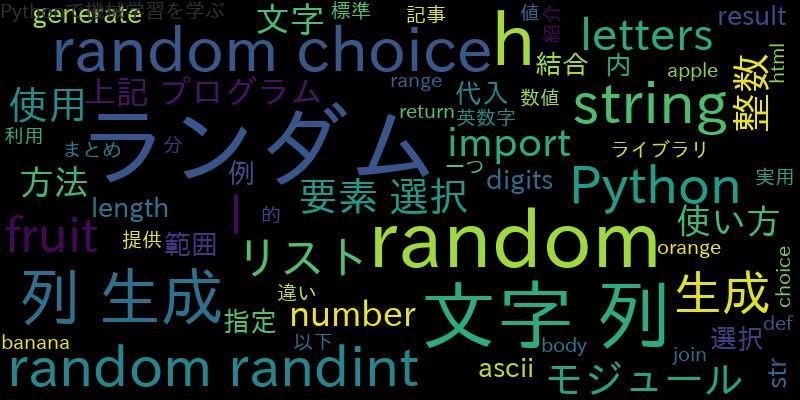 [Python]文字列をランダムに選択 choiceとrandom.randint使い方