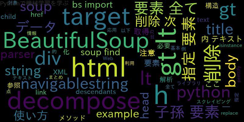 beautifulsoup decomposeの使い方(all, navigablestring)