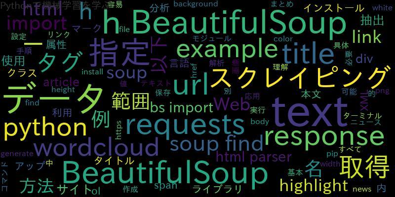 BeautifulSoupでWebスクレイピング !指定範囲のデータを抽出